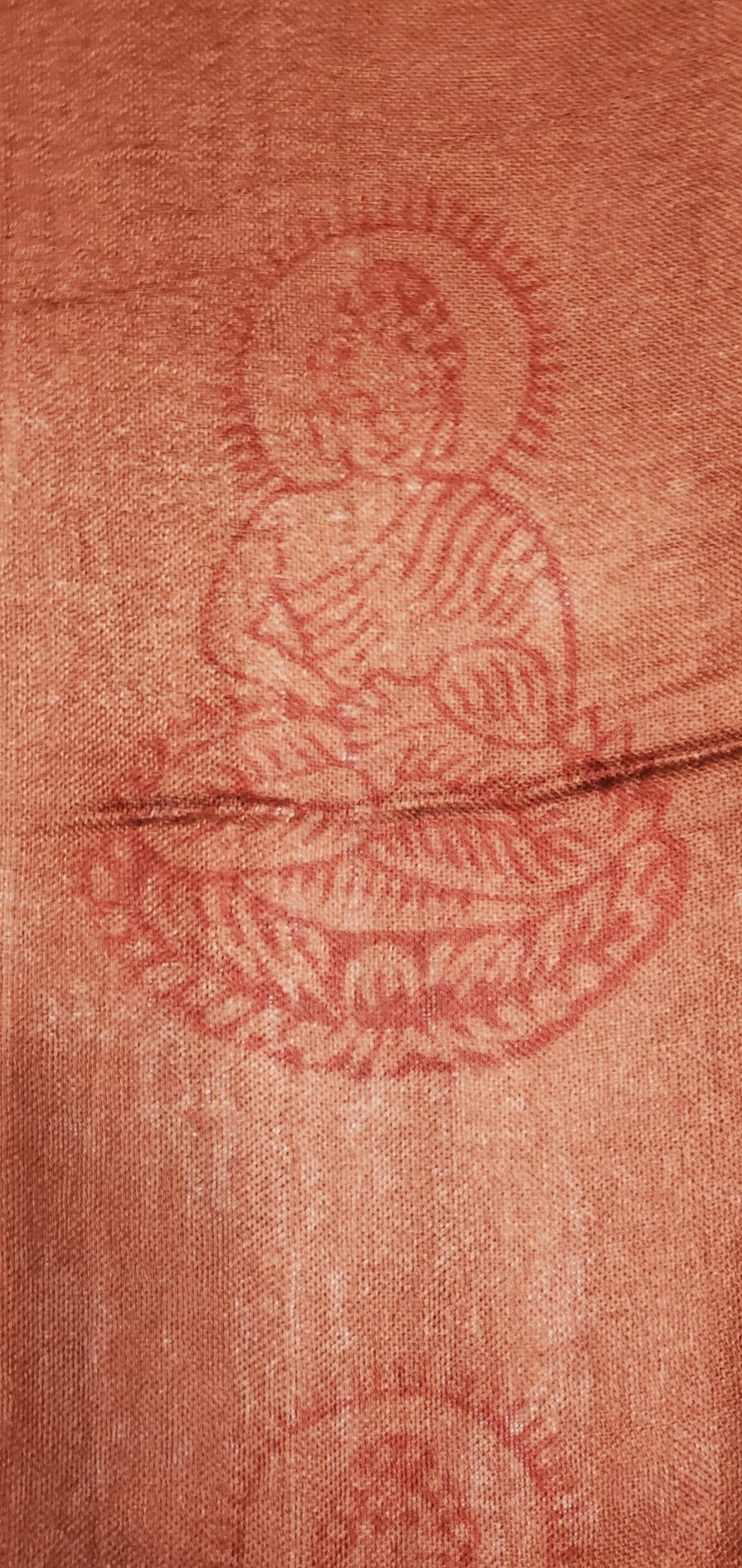 Red Primordial Om & Asian Symbols Printed Scarf