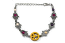 Yellow Hamsa Hands & Peace Bracelet