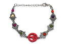 Red Hamsa Hands & Peace Bracelet