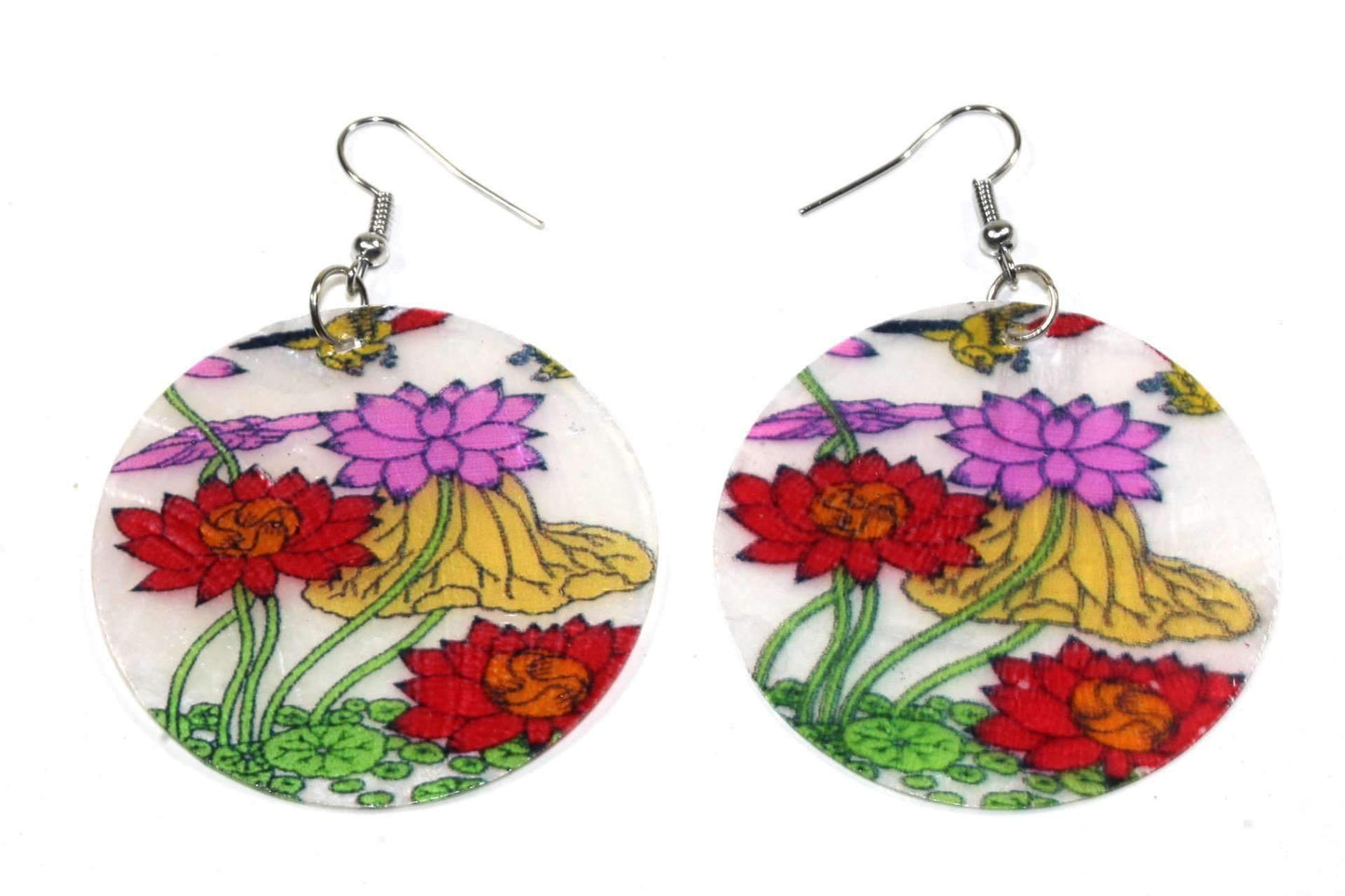 Lotus Family Mother Of Pearl Earrings