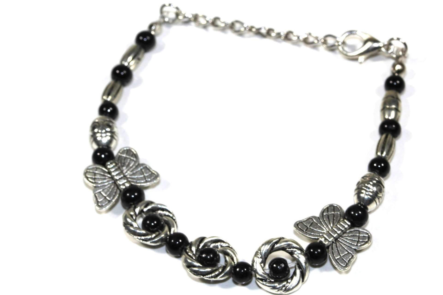Black Breezy Butterfly Charm Bracelet