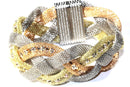 Multi Color Three Tone Sparkle Braid Bracelet