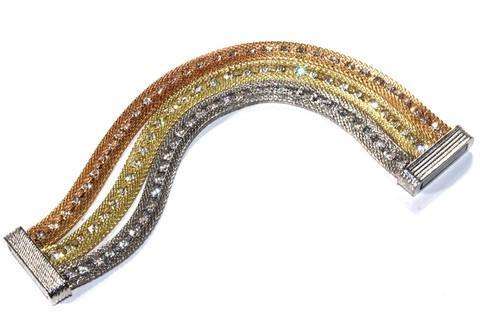 Multi Tone Rope Style Dazzling Cocktail Bracelet