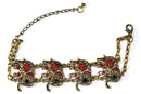 Red Colorful Bead Drop Elephant Bracelet