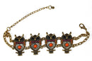 Orange Colorful Bead Drop Perched Owl Bracelet