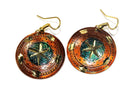 Earthy Brown Metallic Cosmic Star Earrings