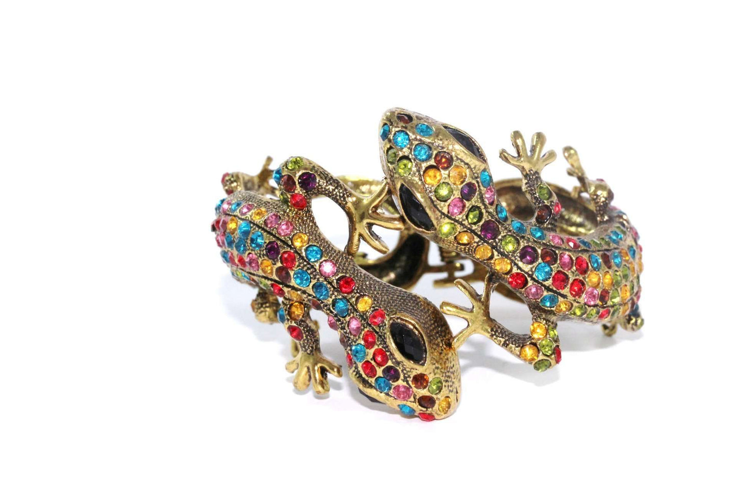 Multi Color Sparkling Salamander Hinged Bangle