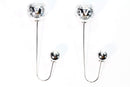 Silver Tone Love Jacket Earrings