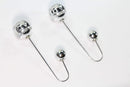 Silver Tone Love Jacket Earrings