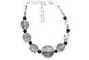 Black Infinity Spiral Charm Bracelet