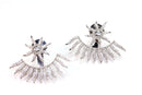 Silver Tone Wish Upon A Star Jacket Earrings