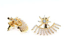 Gold Tone Wish Upon A Star Jacket Earrings | Wild Lotus