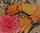 Peach Agate Slice & Rose Quartz Bracelet | Wild Lotus