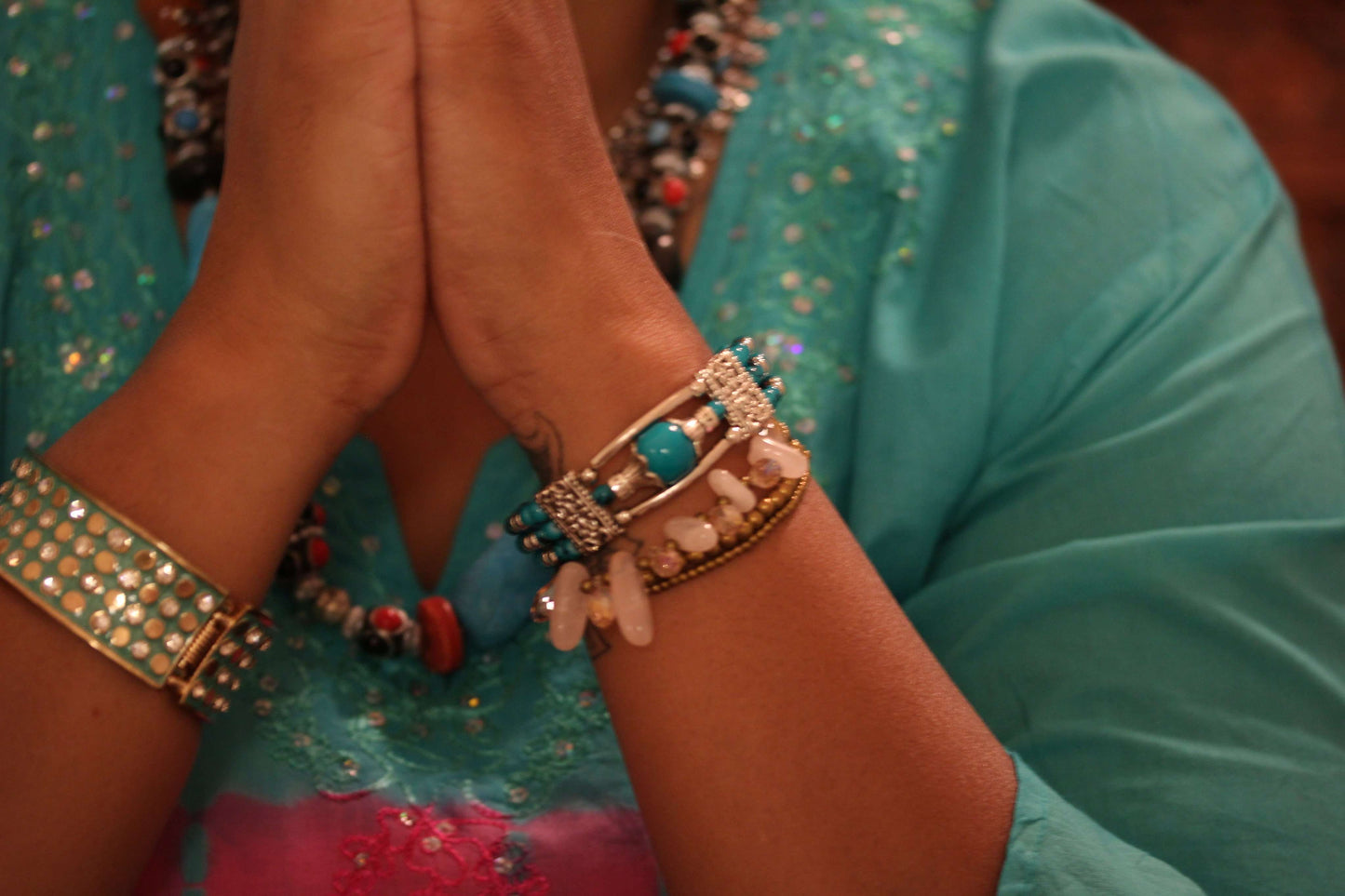 Green Polka Dot Bling Bangle | Wild Lotus