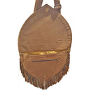 Kashida Embroidery of Bihar Suede Purse with Fringe Tassel Shoulder Bag
