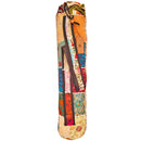 White Sequin Fabric Embroidery Patchwork Pattern Yoga Mat Bag Carrier with Velcro Front Pocket | Wild Lotus® | @wildlotusbrand
