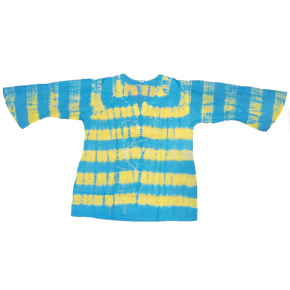 Aqua Butterfly Long Sleeve Sequin Tunic Tie Dye Top | Wild Lotus® | @wildlotusbrand