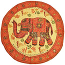 Unique Aari Work Design Embroidered Cotton Sequin Fabric Round Backdrop Elephant Circle Banner - 33" Diameter