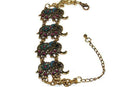 Blue Eared Colorful Bead Drop Elephant Bracelet