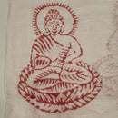 White Primordial Om & Asian Symbols Printed Scarf