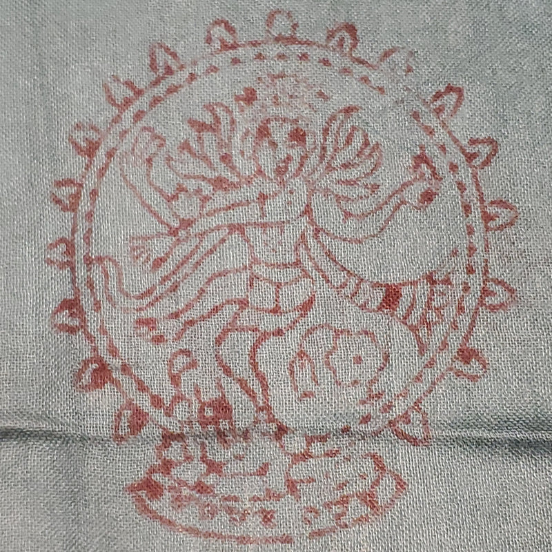 Blue Primordial Om & Asian Symbols Printed Scarf