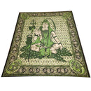 Green Batik Art Graphic Design Third Eye Shiva with Trishul & Om Tapestry | wildlotusbrand.com | @giftshopwestpalmbeach