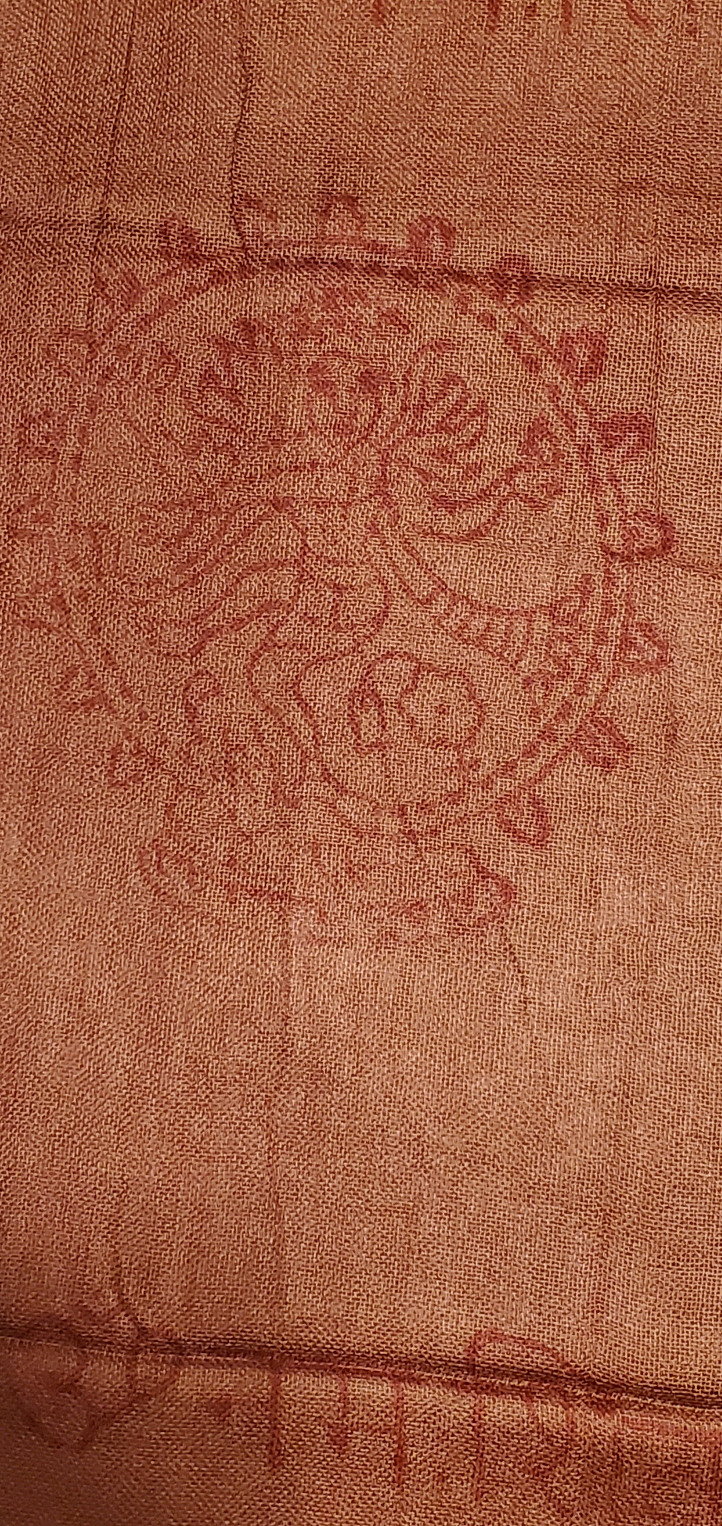 Red Primordial Om & Asian Symbols Printed Scarf