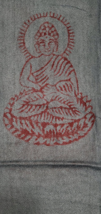 Blue Primordial Om & Asian Symbols Printed Scarf