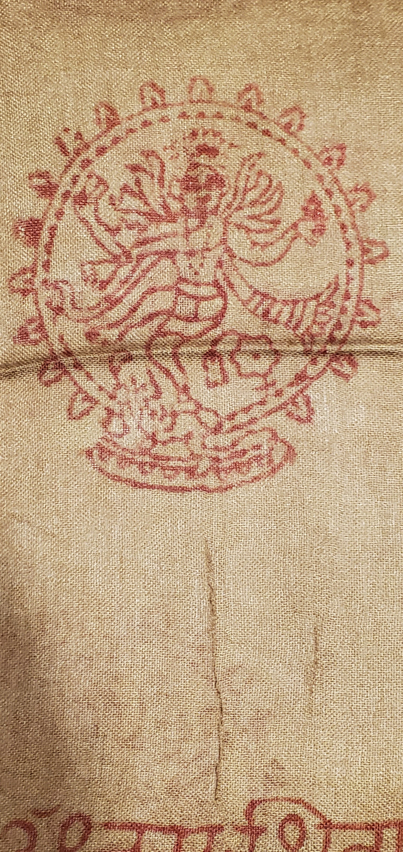Brown Primordial Om & Asian Symbols Printed Scarf
