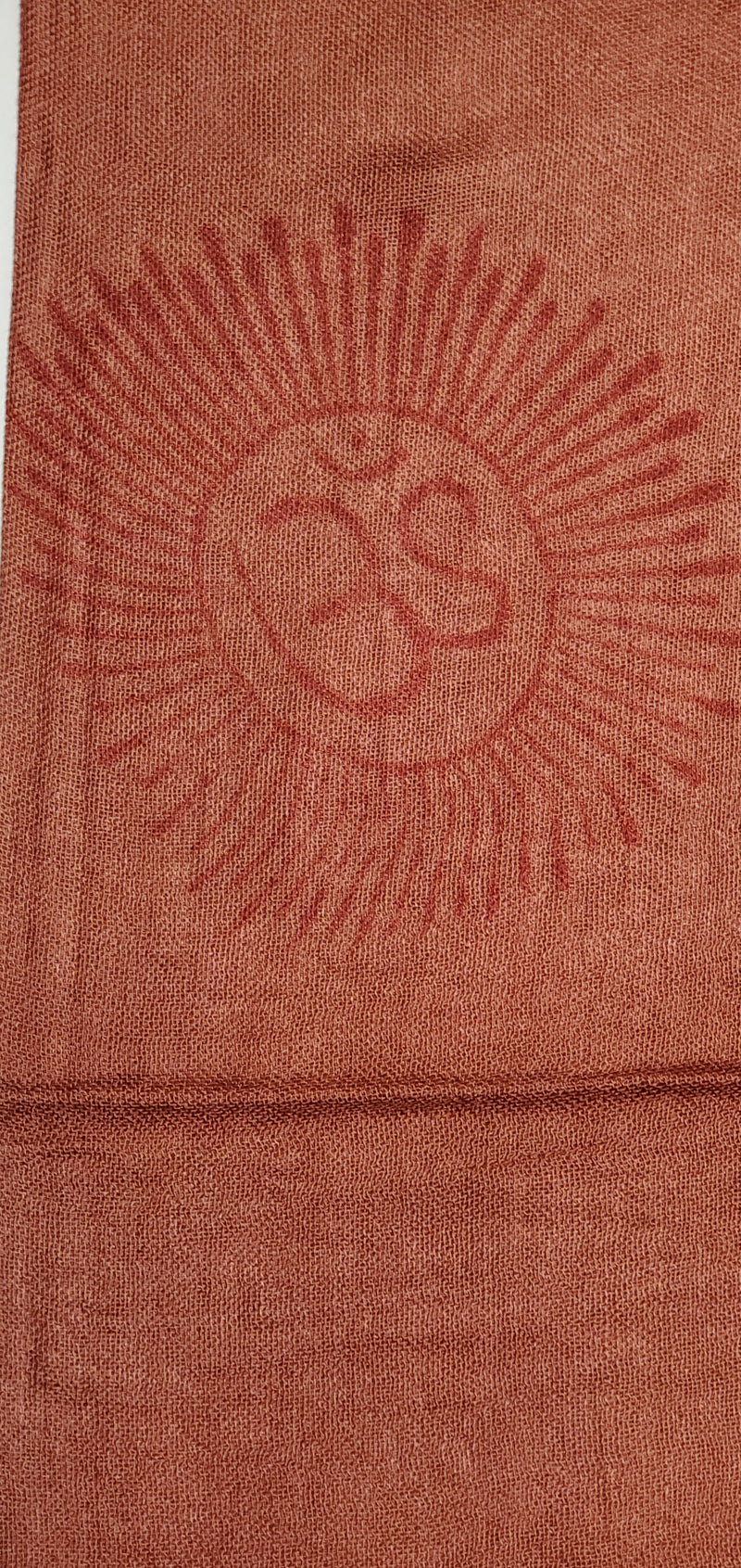 Red Primordial Om & Asian Symbols Printed Scarf