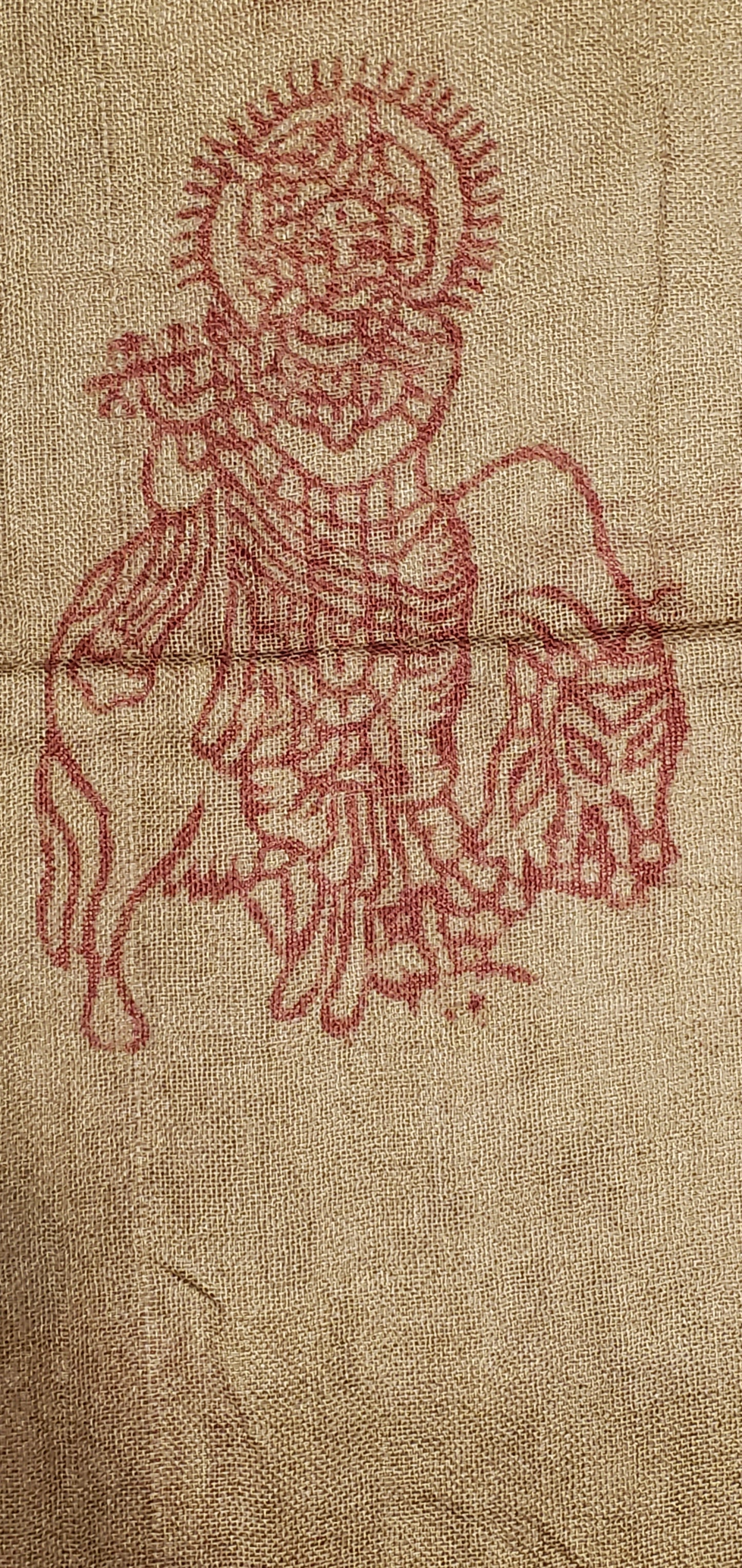 Brown Primordial Om & Asian Symbols Printed Scarf