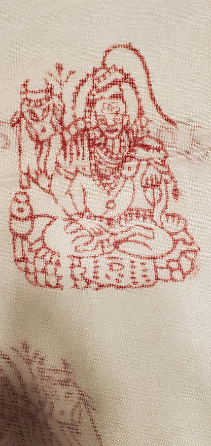 White Primordial Om & Asian Symbols Printed Scarf