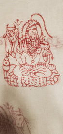 White Primordial Om & Asian Symbols Printed Scarf