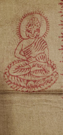 Brown Primordial Om & Asian Symbols Printed Scarf