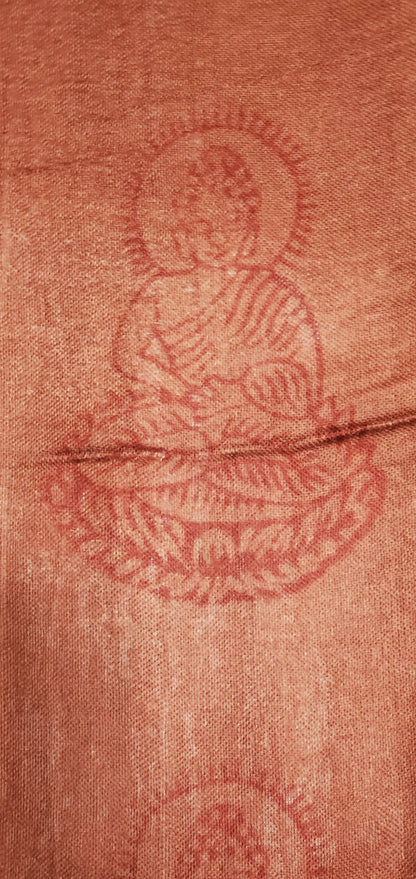 Red Primordial Om & Asian Symbols Printed Scarf