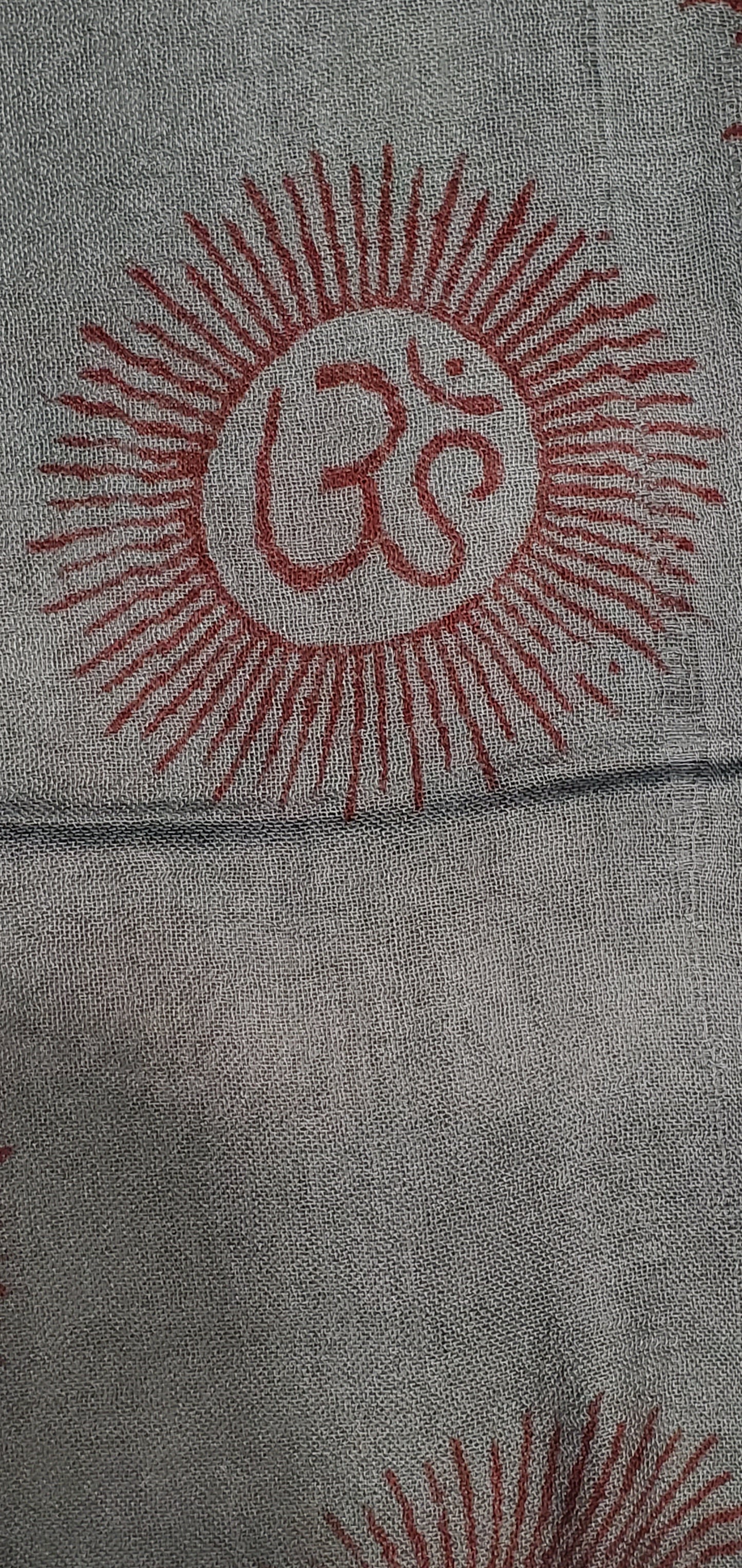 Blue Primordial Om & Asian Symbols Printed Scarf