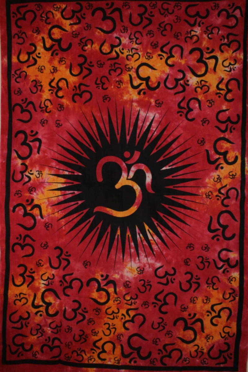 Red Om Echoes Tapestry