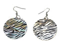 Zebra Stripes Mother of Pearl Earrings