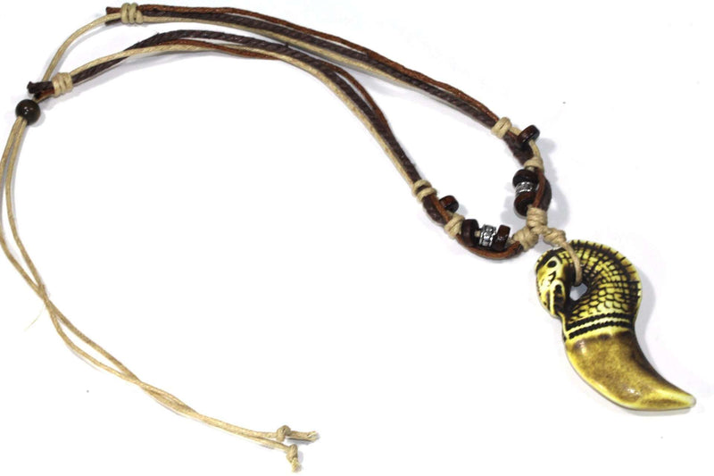 Tribal Serpent Head Boho Style Bone Necklace