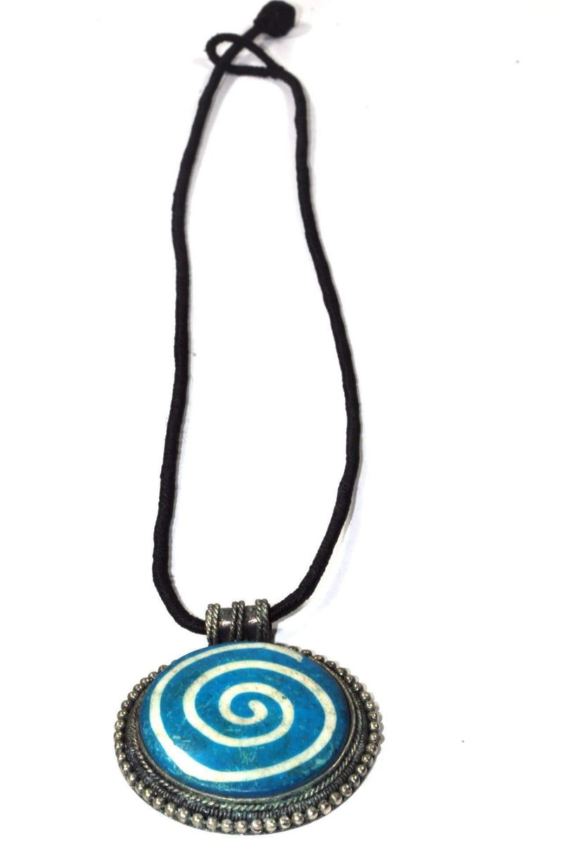 Auspicious Blue Spiral Spiritual Necklace