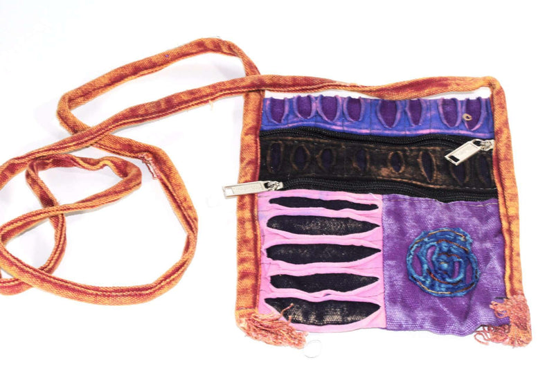 Purple Spiral Cross Body Patchwork Passport Bag by Wild Lotus
