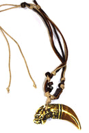 Tribal Dragon Tooth Boho Style Bone Necklace