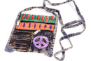 Stone Wash Peace Crossbody Patchwork Passport Bag