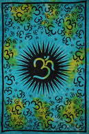 Blue Om Echoes Tapestry