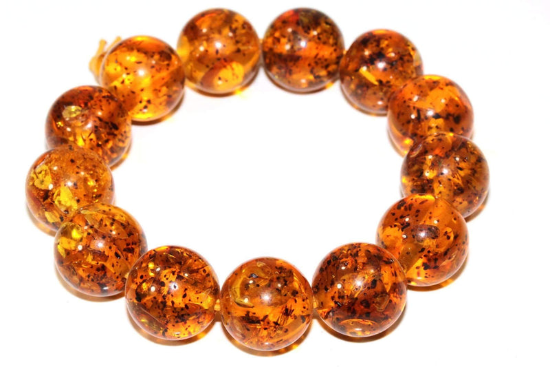 Round Glowing Baltic Style Amber Bracelet