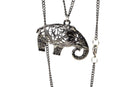 Oxidized Silver Festival Elephant Pendant Necklace | Wild Lotus