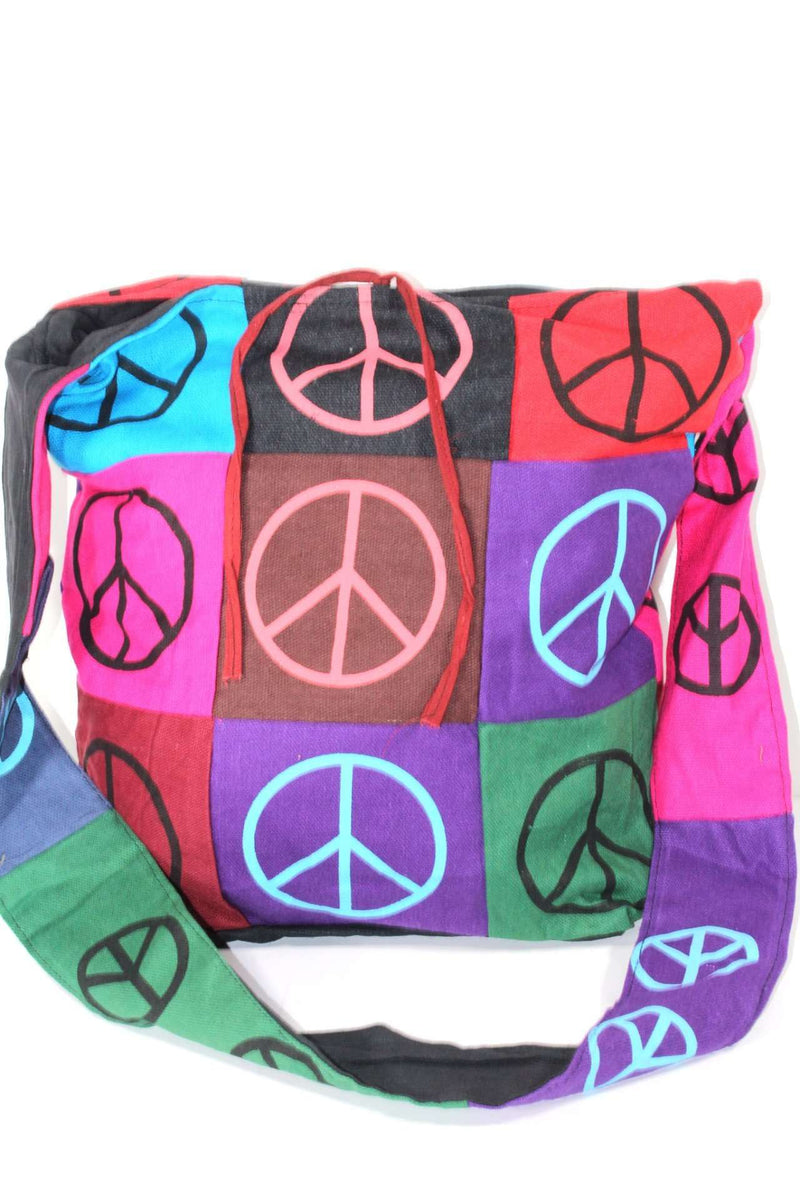 Pop Art Peace Patchwork Jhola Sling Bag | Wild Lotus