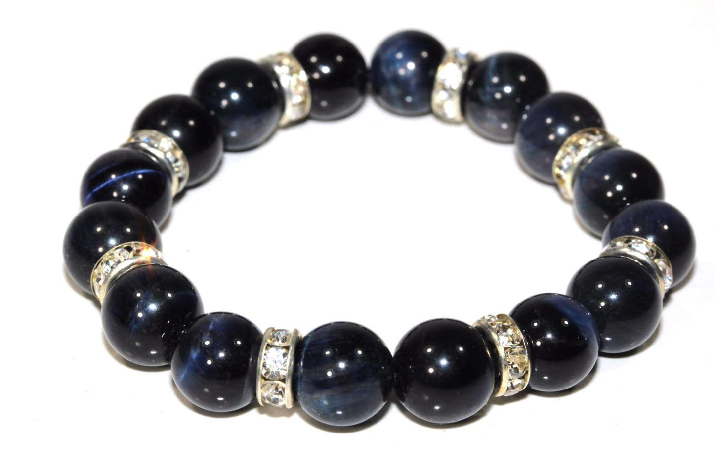 Royal Blue Agate & Pave Charms Yoga Bracelet