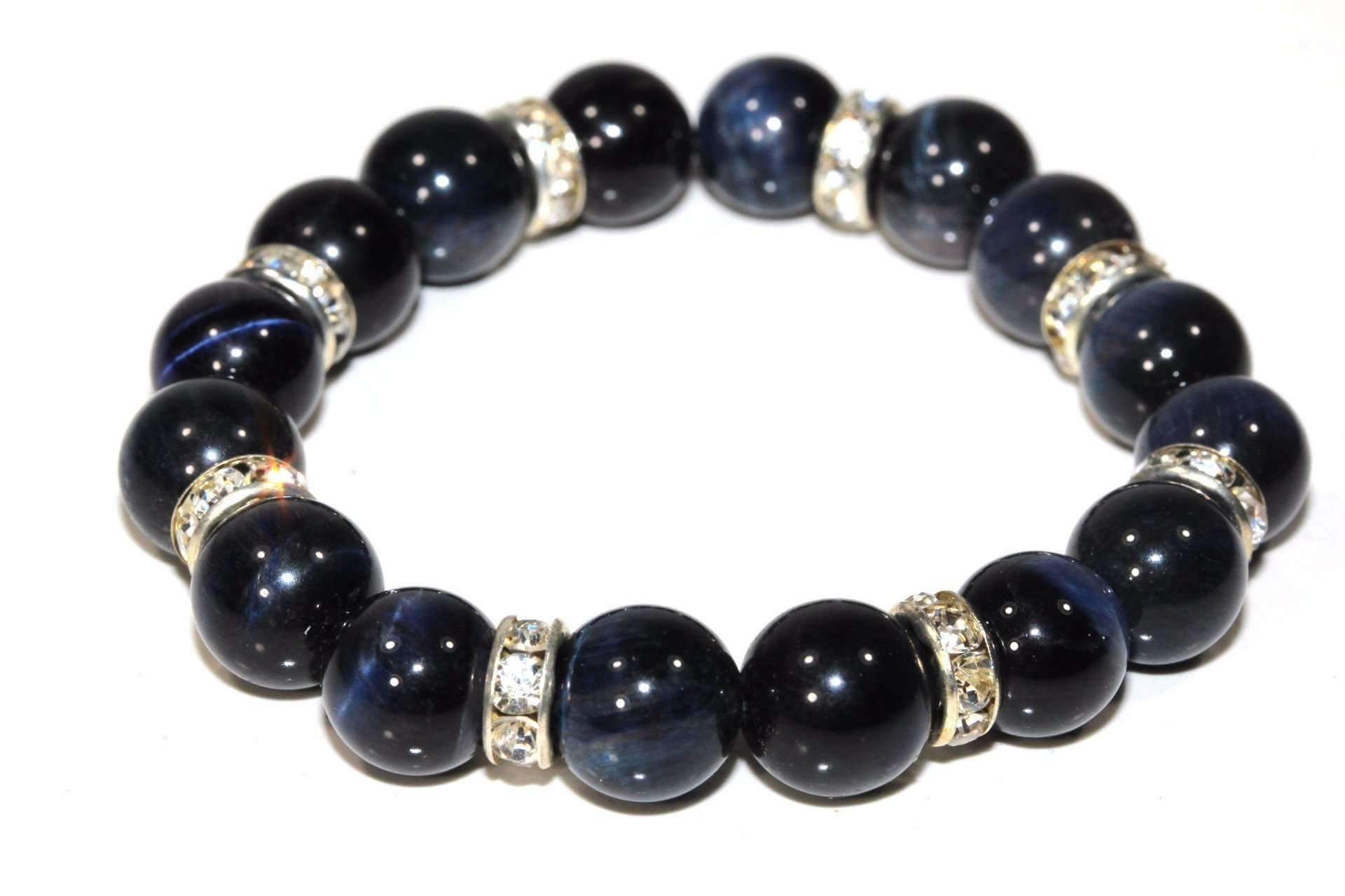 Royal Blue Agate & Pave Charms Yoga Bracelet