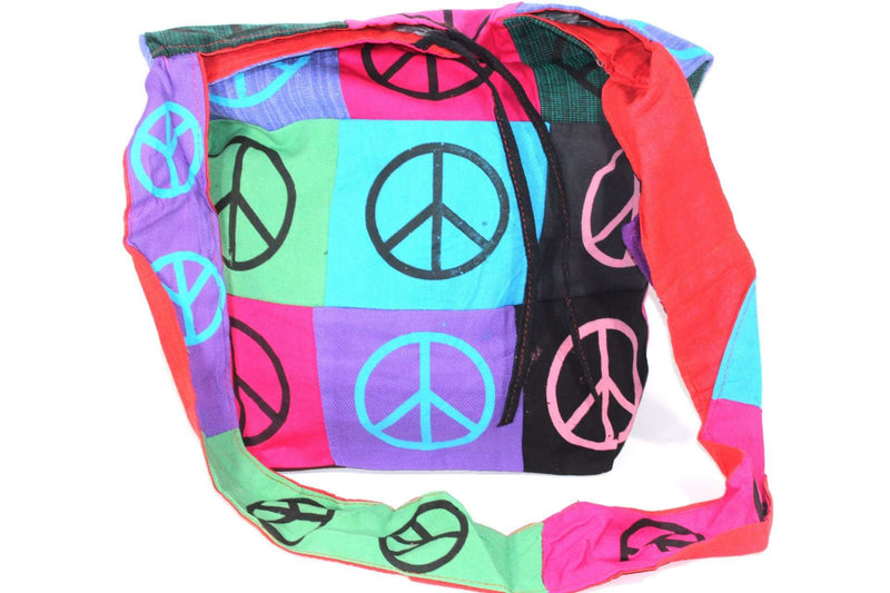 Pop Art Peace Patchwork Jhola Sling Bag by Wild Lotus